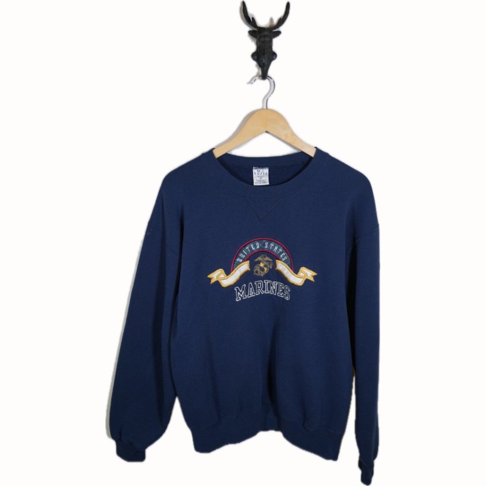 Vintage United States Marines Embroidered Crewneck